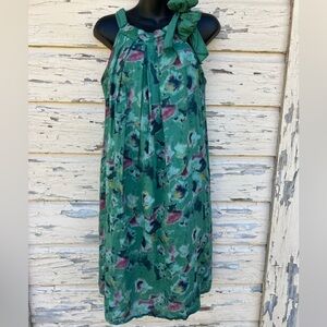 Bellambra Artsy Art To Wear 100% Linen Made In Italy Floral Summer Sun Dress M